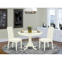 East West Furniture Dining Room Set Linen White, HLIP3-LWH-C