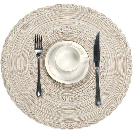 Round Placemats Set Of 4 Braided, Round Table Mats