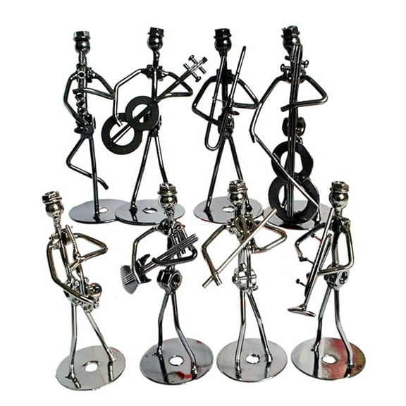 Little Iron Art Musician -Music Band Crafts Home Office Desk Decoration Birthday Gift 8 Pack, Table Ornaments