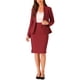 thumbnail image 1 of Conjuntos de falda INSPIRE CHIC para mujer, traje sin cuello, blazer y faldas lápiz, 2 piezas, atuendos elegantes, 2XL, burdeos, 1 of 6
