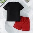 thumbnail image 3 of Liyamei Dinosaur Print Top And Solid Color Shorts Boys Two Piece Set,Red 4-5 Years, 3 of 3