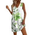 thumbnail image 3 of Summer Dresses for Women Plus Size V-Neck Sleeveless Floral Printed Boho Summer Casual Loose Tank Dress with Pockets Beach Vacation Outfits, 3 of 8