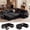 Black, variant on 111" U Shaped Modular Sectional Sleeper Sofa with Pull Out Bed,7 Seat Beige Chenille Couch with 2 Pull-Out Beds,USB Ports,Tool Free Assembly