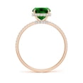 thumbnail image 2 of ANGARA Lab Grown 1.75 Ct Thin Shank Cushion Emerald Ring with Lab Diamond Accents for Women in 14K Rose Gold (Size-9x7mm) | May Birthstone, Anniversary Jewelry Gift for Women | Lab-Grown Emerald Ring, 2 of 9