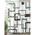 thumbnail image 2 of Mid Century Shower Curtain, Absrtact Geometric Blue Grey and Brown Waterproof Shower Curtain Set with 12 Hooks Lightweight Washable Fabric Shower Curtains for Bathroom 48x72 Inches, 2 of 6