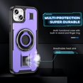 thumbnail image 4 of Case for iPhone 14 Plus,Carbon Fibre Dissipate Heat TPU+PC [Built-in Rotatable Magnetic Kickstand] Heavy Duty Drop Protection Shockproof Phone Case for iPhone 14 Plus,6.7 inch 2022 (Purple), 4 of 18