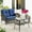 Brown/Blue, variant on PARKWELL 2 Pieces Outdoor Patio Conversation Set ,Rattan Wicker Loveseat Sofa Chair and Glass Coffee Table for Backyard Porch Garden Balcony Use,Blue