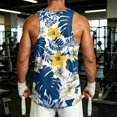 thumbnail image 4 of Men's Beach Vacation Tank Tops Hawaiian Palm Graphic Sleeveless Casual Crewneck Shirts Gym Athletic Outfits, 4 of 4
