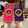thumbnail image 7 of Case for iPhone 13 Mini Magnetic Case Gold Border Soft TPU Bumper Anti-Drop Anti-Scratch Shock Protective Kickstand Slim Cover Phone Case for iPhone 13 Mini for Women Girls, Darkpurple, 7 of 7