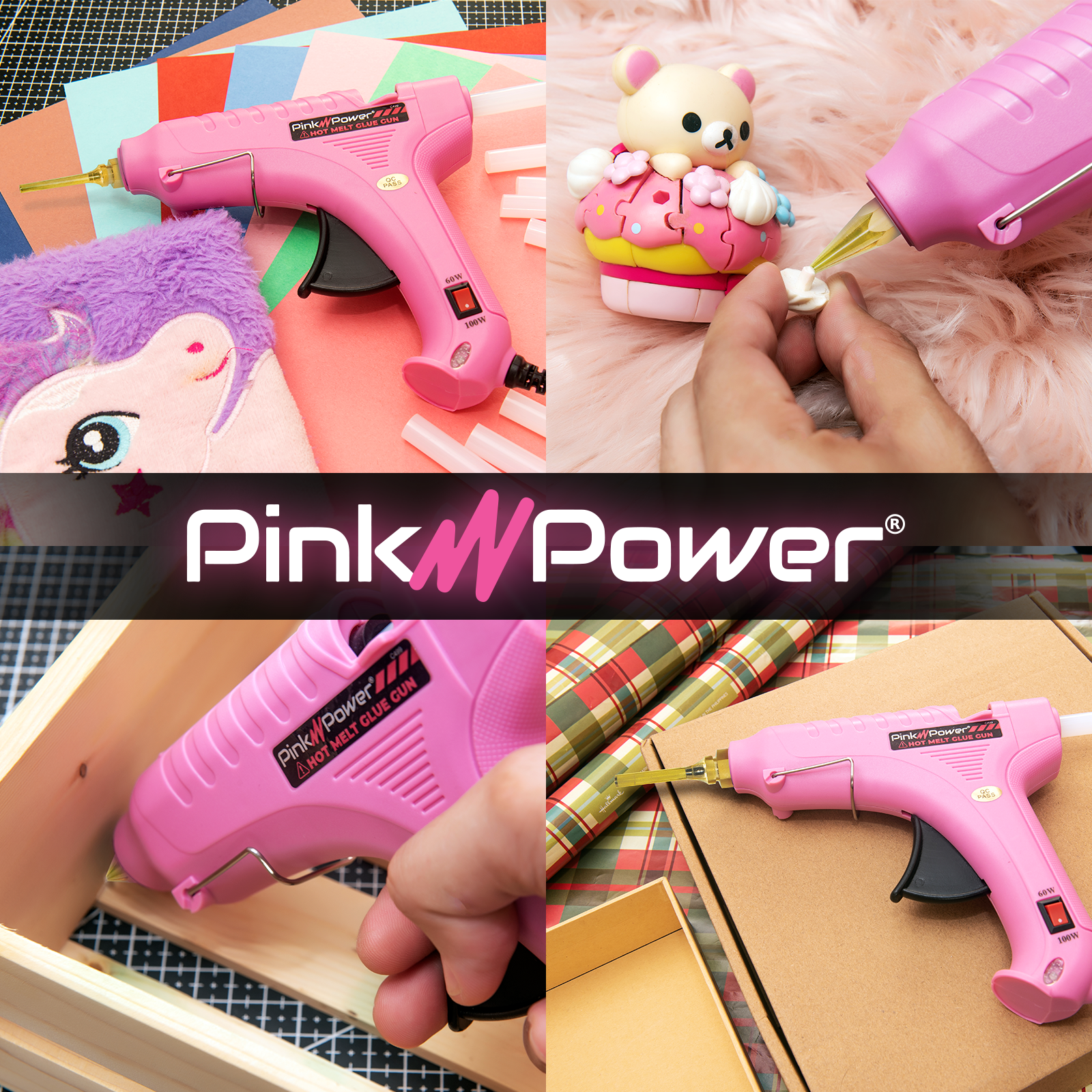 Pink Power Fine Tip Glue Gun Nozzles for Hot Glue Guns - 4 Pack Copper  Nozzles for Full Size Dual Temp Hot Melt Glue Guns - Large & Small Hot Glue  Gun
