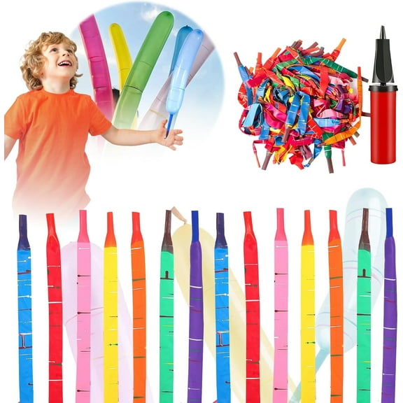 100pcs Rocket Balloons with Two Air Pump Colorful Giant Rocket Balloons for Parties