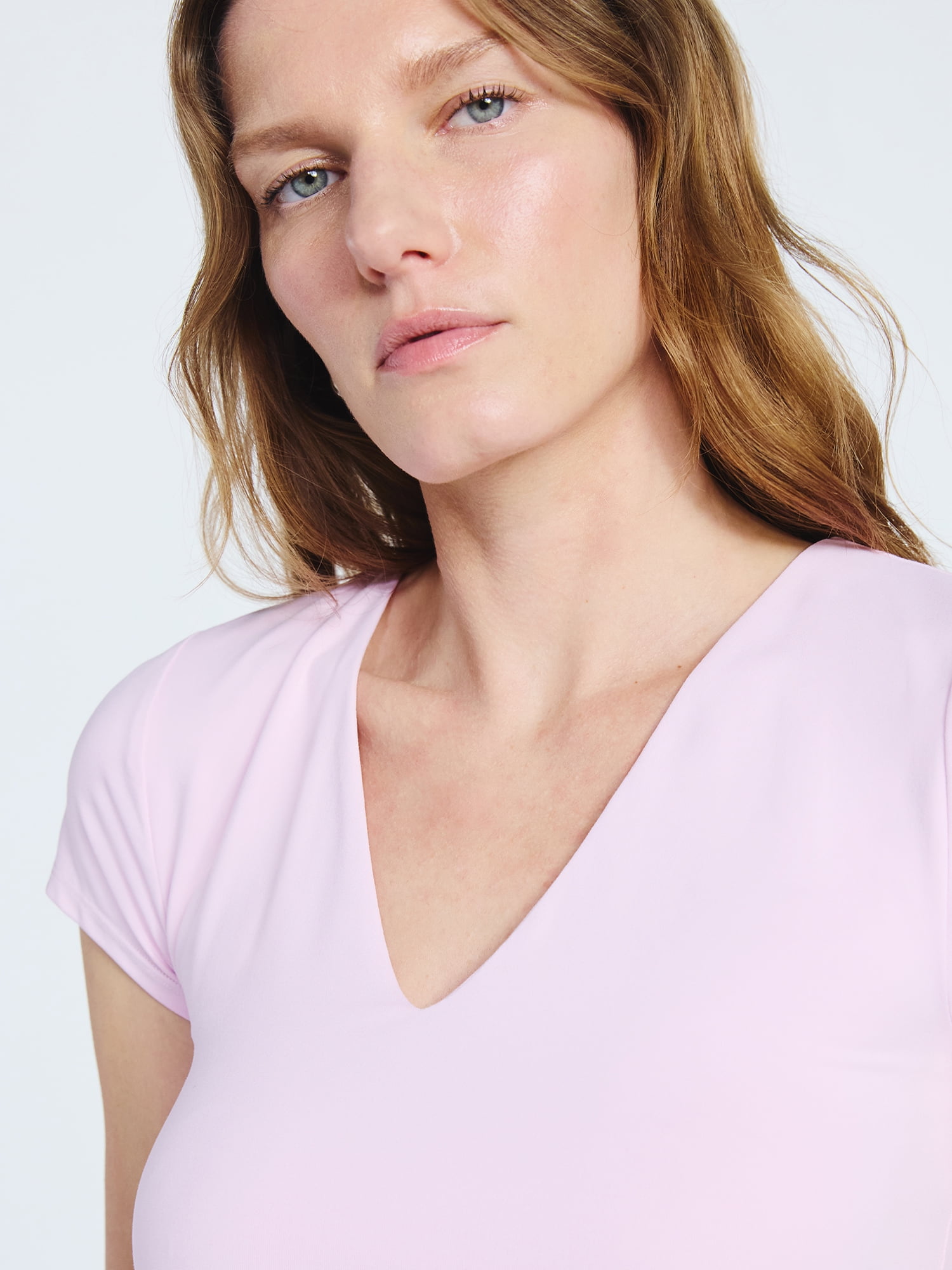 Scoop Women's and Women's Plus Ultimate Refined Contour V Neck Tee, Sizes XS-4X