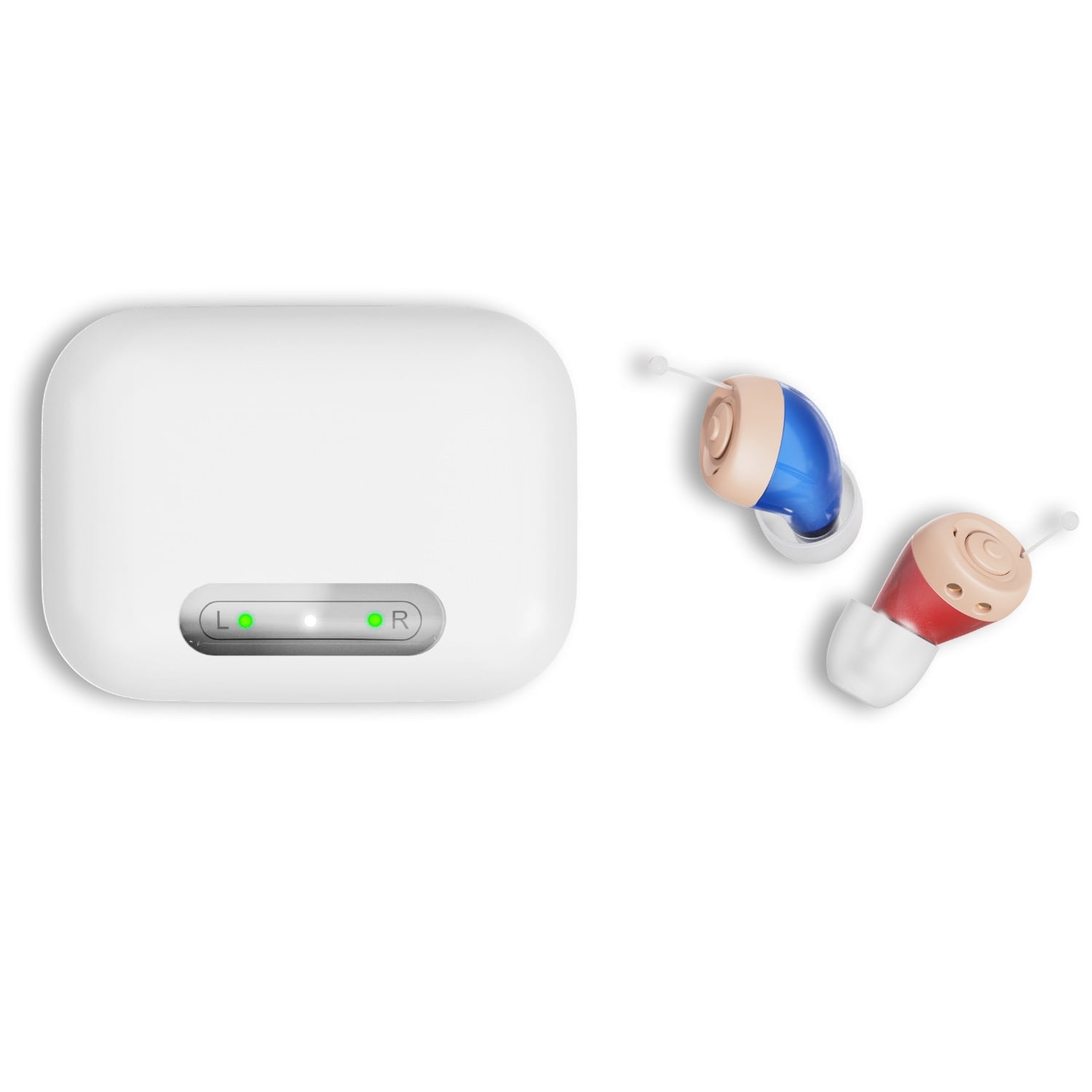 iadr Hearing Aids for Seniors Rechargeable with Noise Cancelling, Adults Hearing Amplifiers for Hearing Loss, Hearing Amplifiers with Magnetic Charging Case,Beige