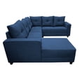 thumbnail image 4 of Sala Esquinera en U El Bazar Store Hera Azul marino 160x275x215 cm 4 Salas en 1 Tela Lino nacional Modular Chaise love seat sofa, 4 of 8