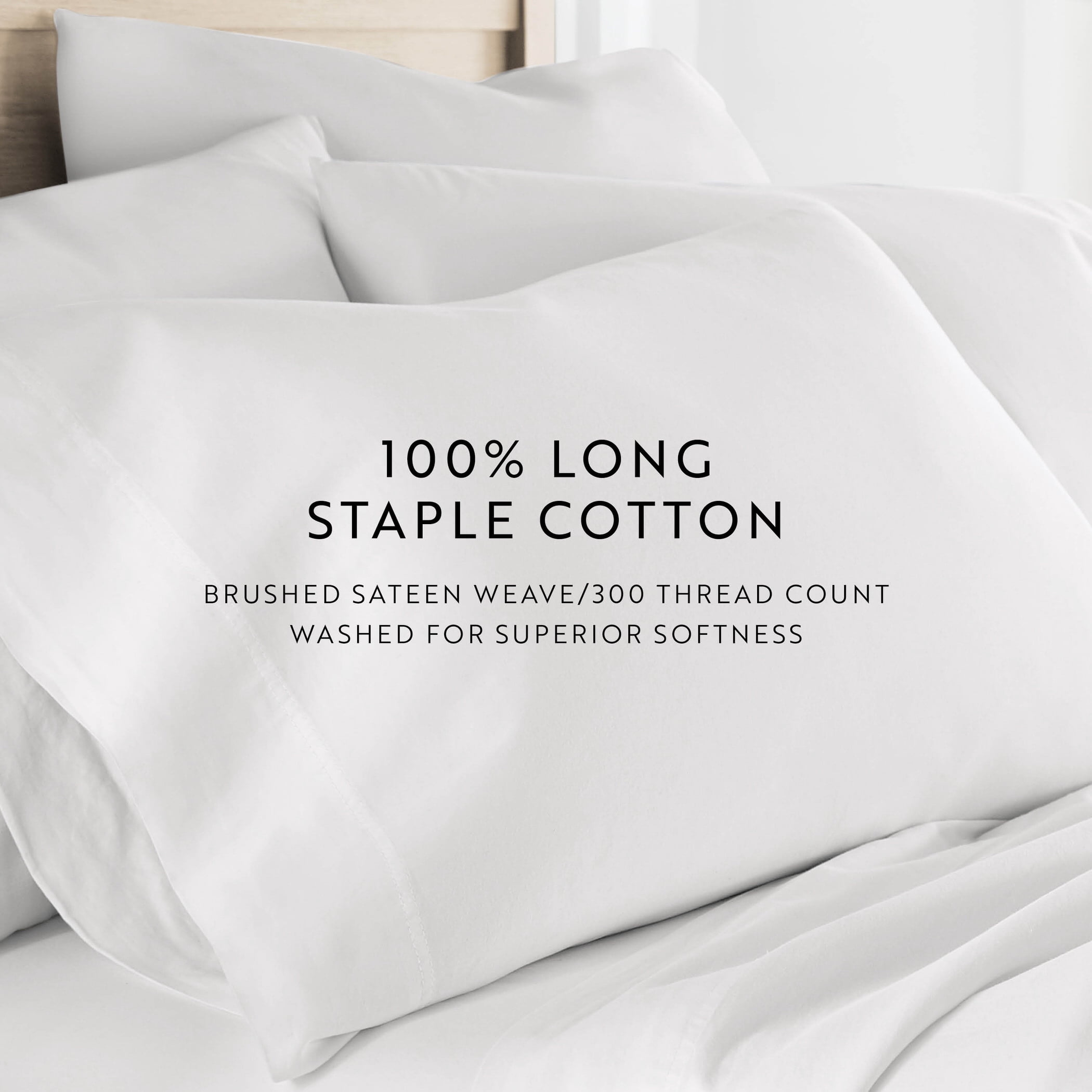 White 300TC Cotton Cooling Pillow Case Set, Standard/Queen, by Noble Linens