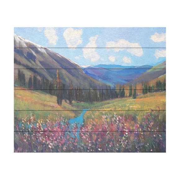 Tim O'Toole 'Mountain Pass II' Wood Slat Art 18x22