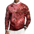 thumbnail image 2 of yuCgh Men's Long Sleeve Ribbed Pullover with Valentine's Day Pattern, Round Neck Casual Knit Sweater, Festive Design Comfort Fit Soft Fabric,Vermilion L, 2 of 7