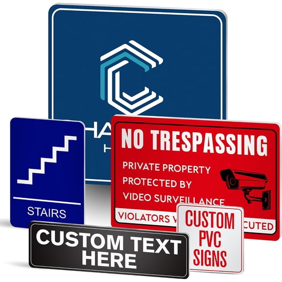 Anley Custom Plastic Signs - Personalized Office Sign for Door & Wall - Durable 197 Mil (5MM) PVC Signage for Home Business Name Plates Events (6x6 IN Single-Sided)