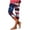 Multicolor-11, variant on ZToonmas Women's Plus Size High Waist Independence Day Print Capri Leggings Slim Fit Cropped Trousers with Scalloped Hem for Summer