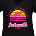 thumbnail image 4 of Inktastic Summer Enjoy the Sunshine Jacksonville Florida in Pink Women's Plus Size V-Neck T-Shirt, 4 of 5