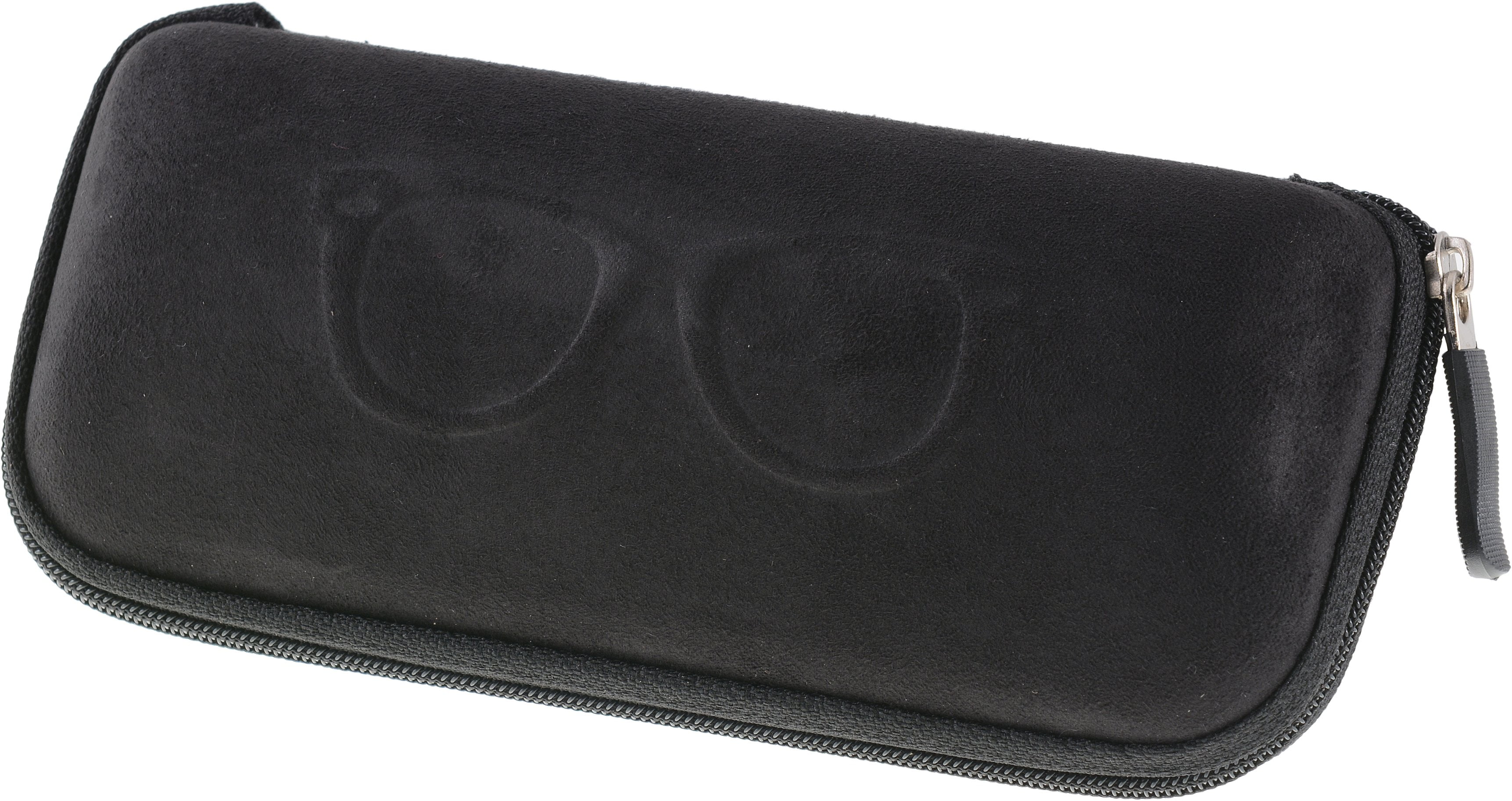 Semi Hard Shell Zippered Eyeglass Case Clamshell Fits Large Frames
