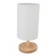 thumbnail image 1 of Bedside lamp with wooden base and fabric shade for bedroom, white, 1 of 4