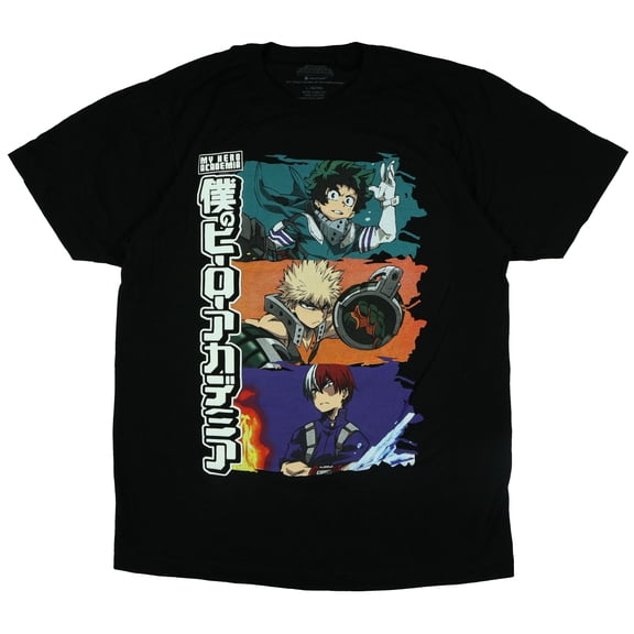My Hero Academia Men's T-Shirt Stacked Character Scenes Graphic Print Adult Tee