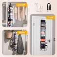 thumbnail image 4 of Legging Storage Bag Storage Hanger Can Holds 24 Leggings or Shirts Jeans Compartment Storage Hanger, Foldable Leggings Organizer Clothes Portable Closets Roll Holder (Black), 4 of 9