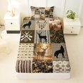 thumbnail image 3 of Manfei Pretty Floral Twin Sheets,Geometric Check Pine Bedding,Brown,3-Piece,1 Fitted Sheet and 1 Pillowcase, 3 of 6