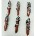 thumbnail image 2 of K-KED 10pcs Natural Red Jasper Stone Hexagonal Prism Healing Point Pendant DIY, 2 of 2