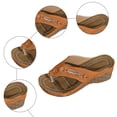 thumbnail image 5 of Rokment Women's Orthopedic Wedges Dressy Sandals Trendy Casual Leather Platform Flip Flops with Arch Support Beach Comfortable Walking Slip on High Heels Slides Shoes D Size 8, 5 of 7
