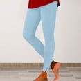 thumbnail image 2 of Audhol Workout Leggings for Women Women's Workout Elastic Waist Slit Hem Leggings Tummy Casual Soft Yoga Pants Lightweight Cozy Athletic Trousers Yoga Leggings for Women Light Blue M, 2 of 6