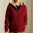 thumbnail image 4 of Women's Lined Full Zip Hoodie Fleece , Winter Casual Coat, 4 of 8