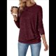 thumbnail image 1 of Camisa de Larga con Puños Abotonados para Mujer, Suéter Informal de Otoño, Moda Marrón Rojizo XL, 1 of 7