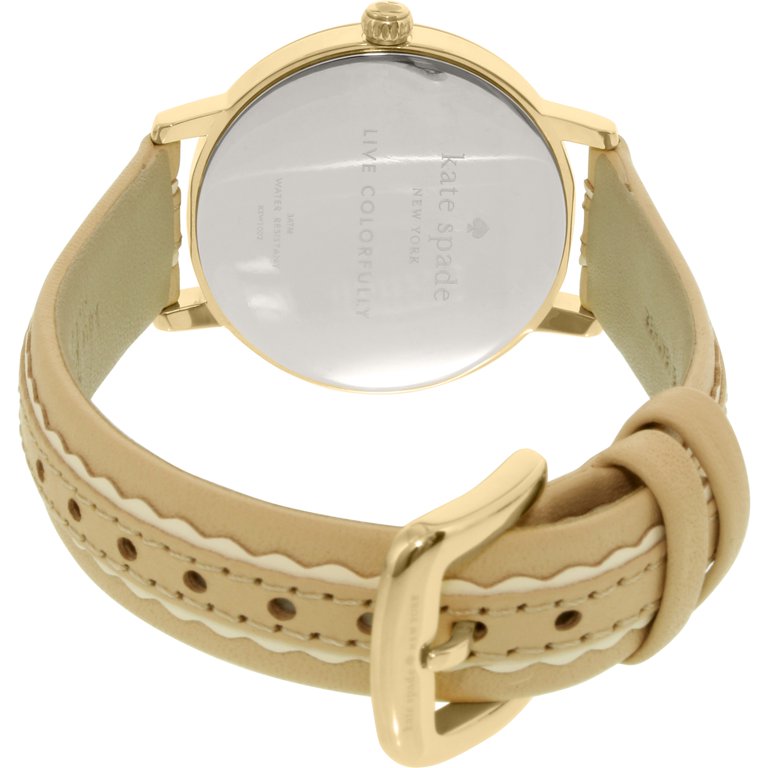 Kate Spade Silver Dial Watch with Beige Strap Kate Spade 0484 Women Beige Leather Strap Analog Dial Quartz  main image 4