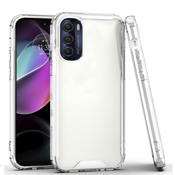 For Motorola Moto G 5G 2022 Colored Shockproof Transparent Hard PC   Rubber TPU Hybrid Bumper Shell Slim Protective Cover ,Xpm Phone Case [ Clear ]