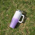 thumbnail image 3 of Botella Térmica 40 Oz Con Asa Térmica Acero Inoxidable Con Pajita Blanco Y Morado JShteea, 3 of 9