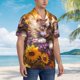 thumbnail image 3 of Balery Cute Cat Sunflower Camisas hawaianas de manga corta para hombre, camisas playeras de corte holgado, camisas de vacaciones con botones,XX-Large, 3 of 7