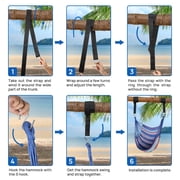 FGY Hammock Chair Swing Portable Canvas Camping Hanging Seat for Outdoor Indoor (Blue)