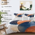 thumbnail image 3 of 3 Piece Navy Blue Burnt Orange Duvet Cover Set Full Size, Microfiber Comforter/Quilt Cover with Corner Ties and 2 Pillowcases, Abstract Modern Geometric All Season Soft Bedding with Zipper Closure, 3 of 8
