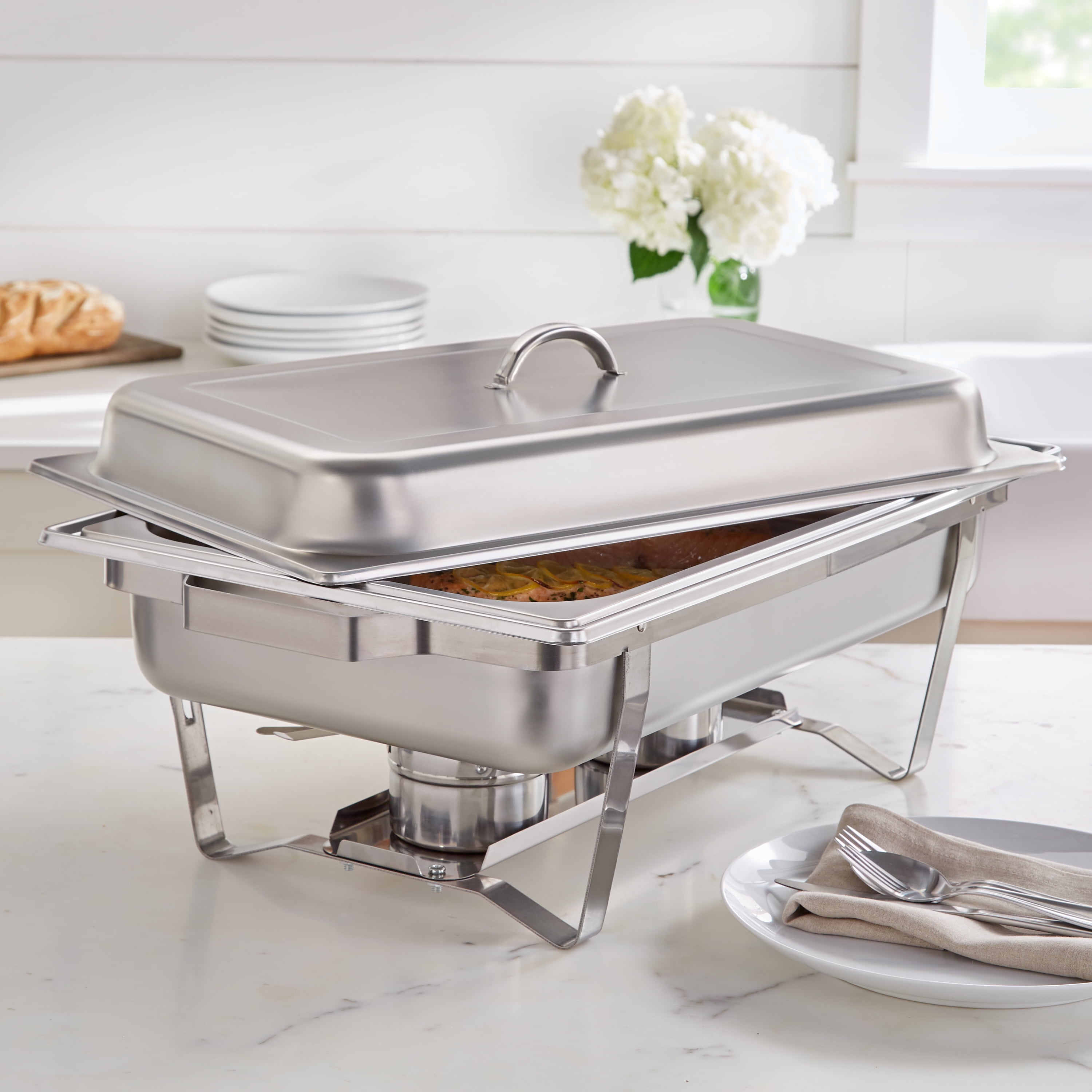 9 Quart Stainless Rectangular Chafing Dish by Brylanehome in Nepal at