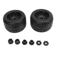 thumbnail image 2 of RC Truck Wheels, Bumpy Texture Strong Cushioning Thickening Black Rubber Plastic RC Car Tires Excellent Grip  for Rough Roads Type A Hub, 2 of 8