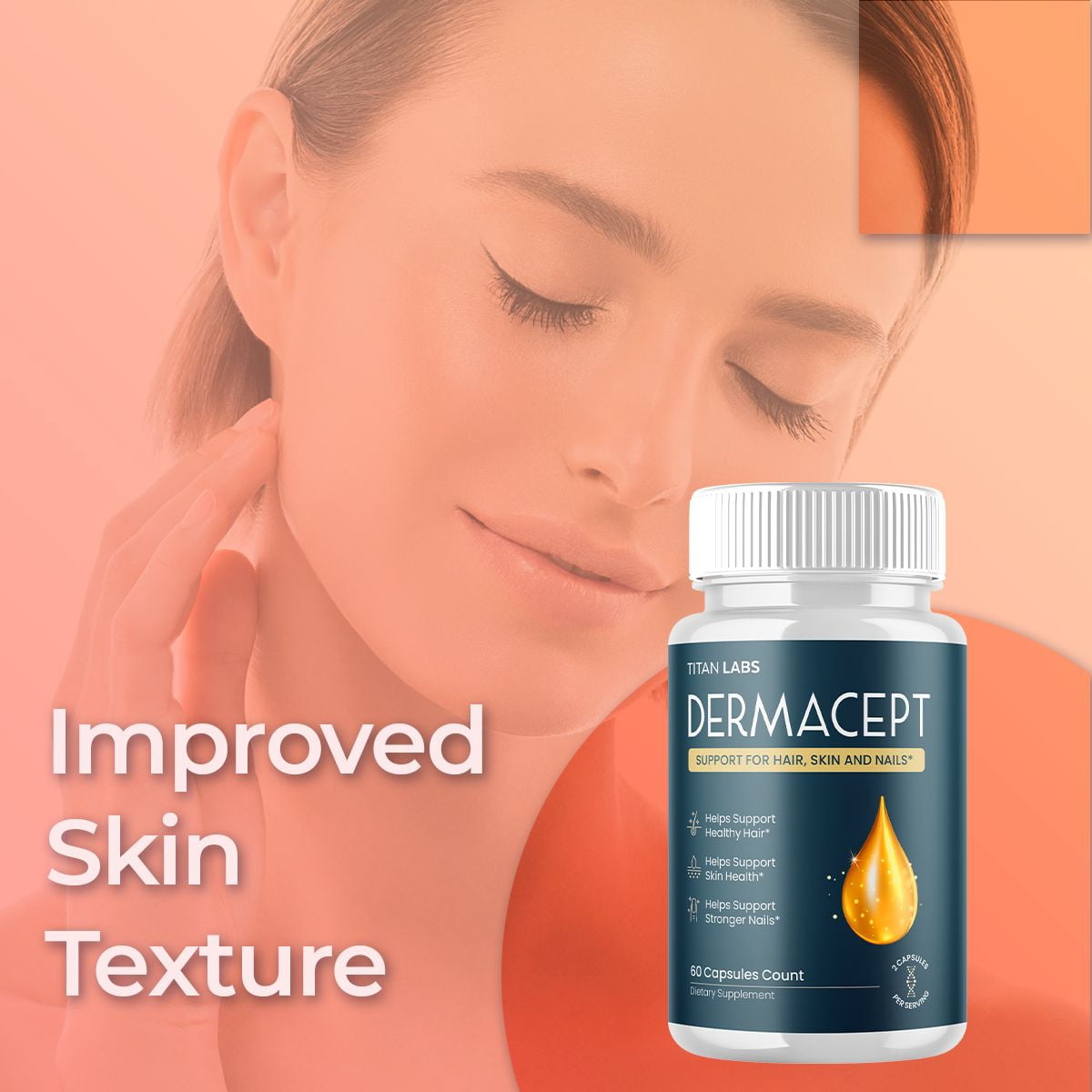 Dermacept Advanced Formula Pills to Support Healthy Skin Derma Cept 120 Capsules