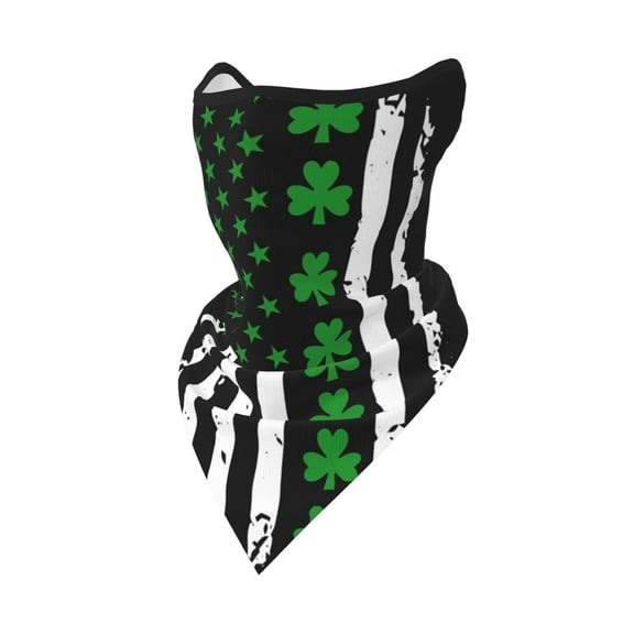 St. Patrick'S Day Irish America Flag Neck Gaiter Balaclava Face Scarf Mask Quick-Dry Half Masks For Women Men Sun Protection Breathable Dustproof