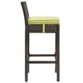 thumbnail image 2 of Modway Conduit 30" Rattan & Aluminum Patio Bar Stool in Brown/Peridot Green, 2 of 3