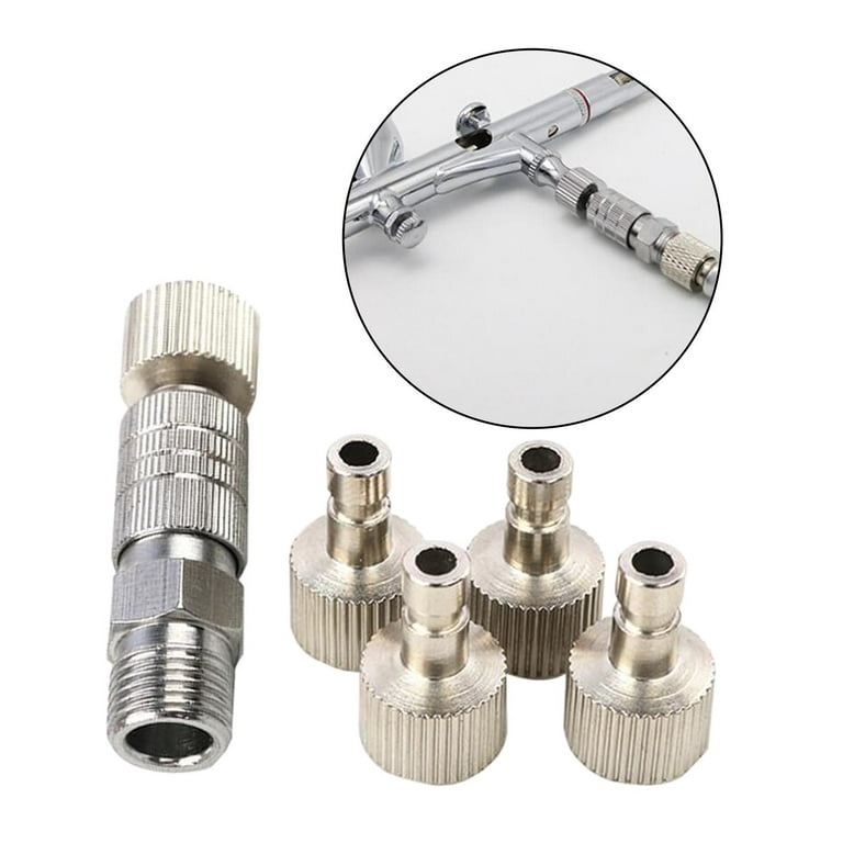 Professional Airbrush Accessories Air Brush Plug Coupling Disconnect  Coupler W/Adjustment Control 1/8 Adapters