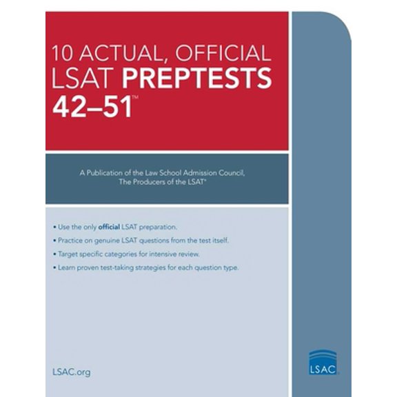 Pre-Owned 10 Actual, Official LSAT Preptests 42-51: (Preptests 42-51) (Paperback) 0986086290 9780986086298