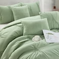 thumbnail image 4 of Nanshing Jennae 7 Piece Shabby Chic Pintuck Comforter Set, Matcha, California King, 4 of 12