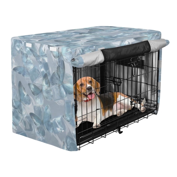Qxltty Ice Butterfly Crate Cover Durable Oxford Cloth Pet Kennel Sunshade Universal Fit for 35in Wire Cage