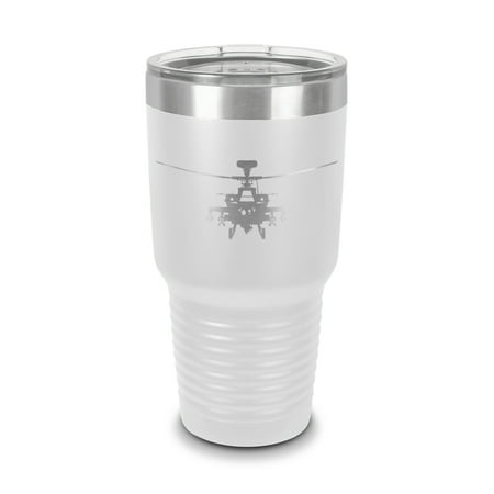 

AH-64 Apache Tumbler 30 oz - Laser Engraved w/ Clear Lid - Polar Camel - Stainless Steel - Vacuum Insulated - Double Walled - Travel Mug - ah64 attack helicopter